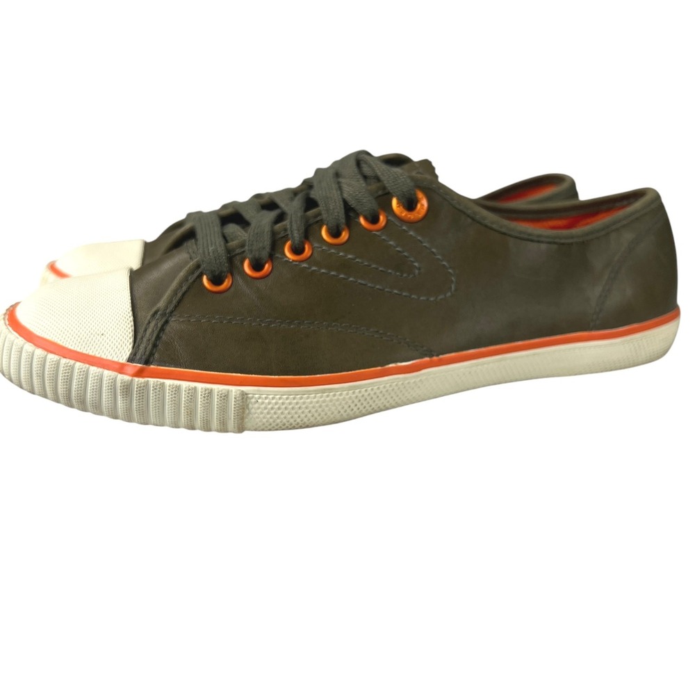 Tretorn Tournament Sneakers Mens 8 Olive Green Leather‎ Low Top Sporty Shoes - Picture 6 of 14